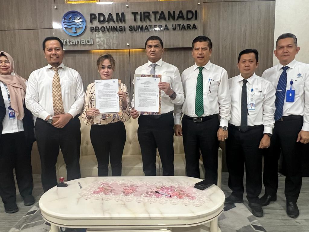 Smart water meter partnership signing with PDAM Tirtanadi